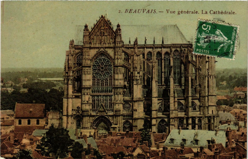 Carte postale ancienne Beauvais- vue generale , La Cathedrale France à Beauvais