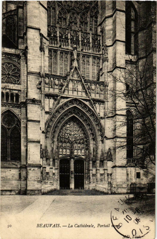 Carte postale ancienne Beauvais- Cathedrale , Portail Nord France à Beauvais
