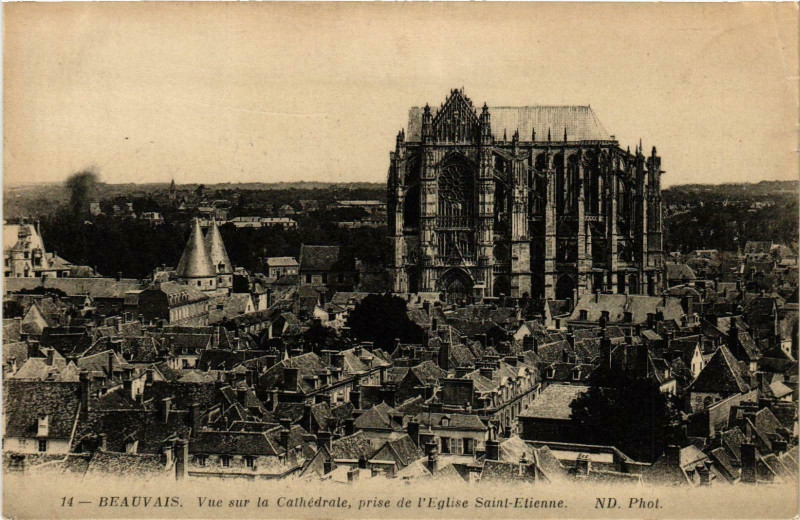 Carte postale ancienne Beauvais- vue sur la Cathedrale France à Beauvais