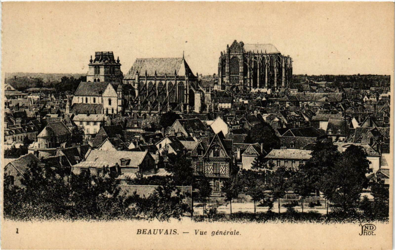 Carte postale ancienne Beauvais- vue generale France à Beauvais