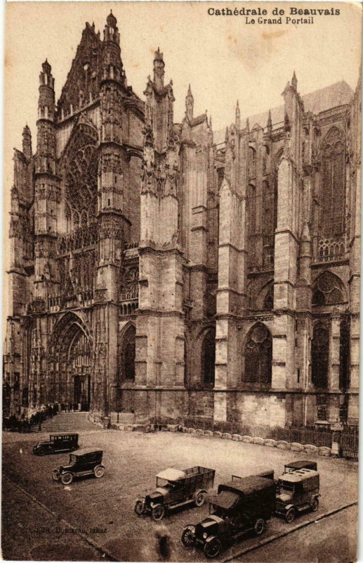 Carte postale ancienne Beauvais- Cathedrale , Le Grand Portail France à Beauvais
