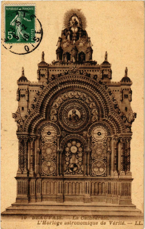 Carte postale ancienne Beauvais- Cathedrale , Horloge astronomique de Verite France à Beauvais
