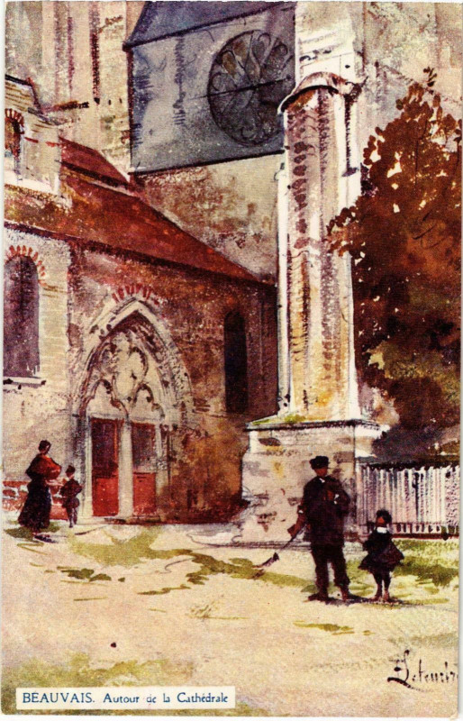Carte postale ancienne Beauvais- Autour de la Cathedrale France à Beauvais