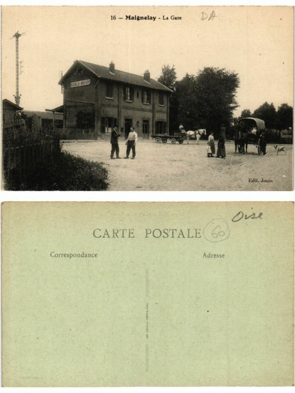 Carte postale ancienne 16 Maignelay La Gare