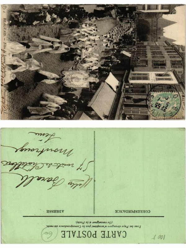 Carte postale ancienne 4 Beauvais Fetes de Jeanne Hachette - La Procession à Beauvais