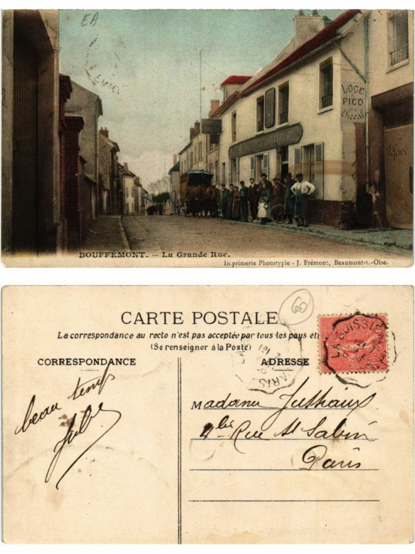 Carte postale ancienne Bouffemont La Grande Rue