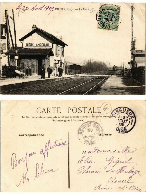 Carte postale ancienne Rieux La Gare à Rieux