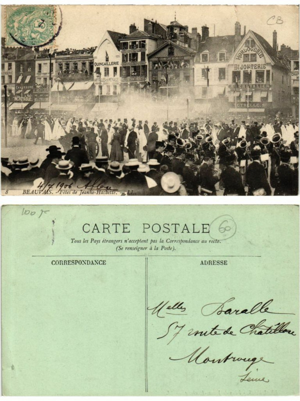 Carte postale ancienne 8 Beauvais Fetes de Jeanne Hachette à Beauvais