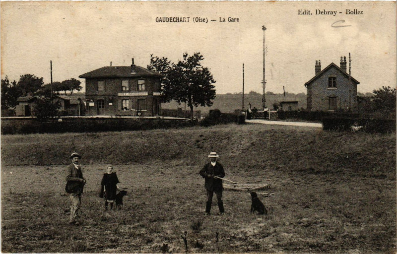 Carte postale ancienne Gaudechart Oise-La Gare à Gaudechart