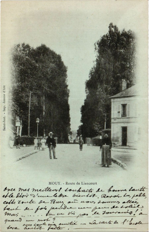 Carte postale ancienne Mouy-Route de Liancourt à Liancourt