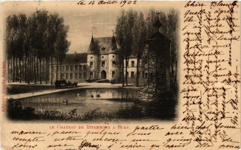 Carte postale ancienne Le Chateau de Bitremont a Bury à Bury