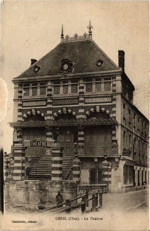 Carte postale ancienne Creil-Le Theatre à Creil