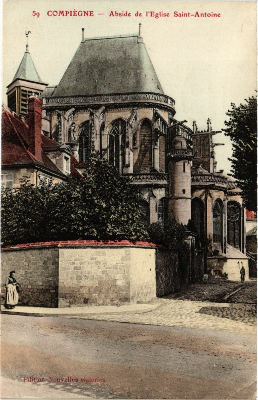 Carte postale ancienne Compiegne-Abside de l'Eglise Saint-Antoine à Compiègne