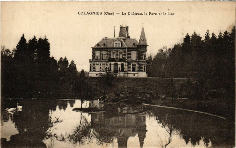 Carte postale ancienne Colagnies-Le Chateau le parc et le Lac