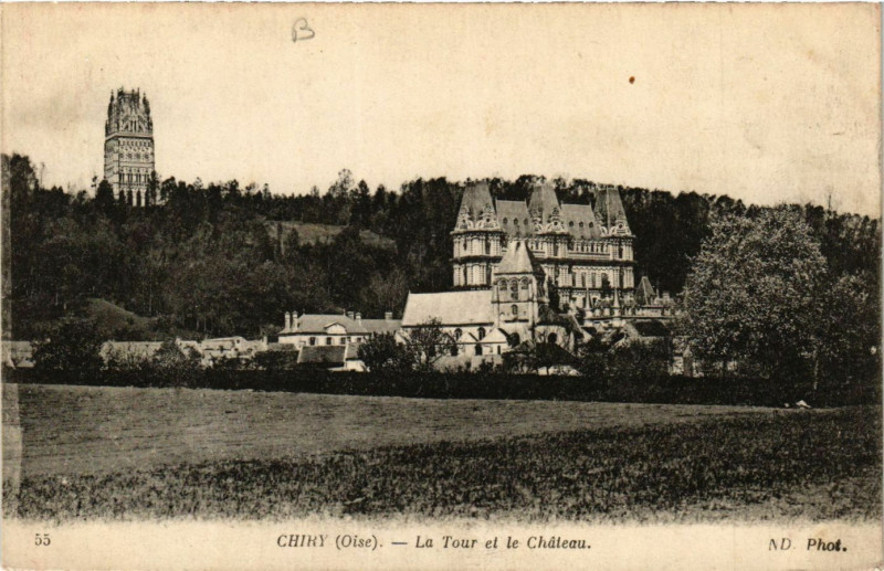 Carte postale ancienne Chiry-La Tour et le Chateau