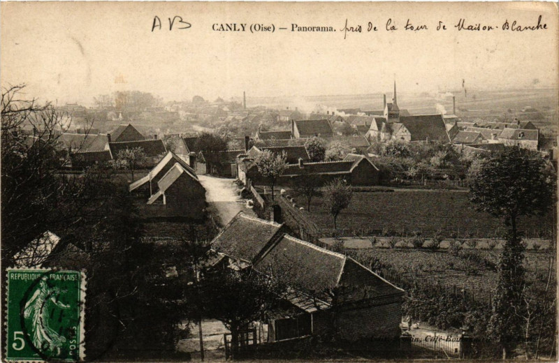 Carte postale ancienne Canly-Panorama à Canly