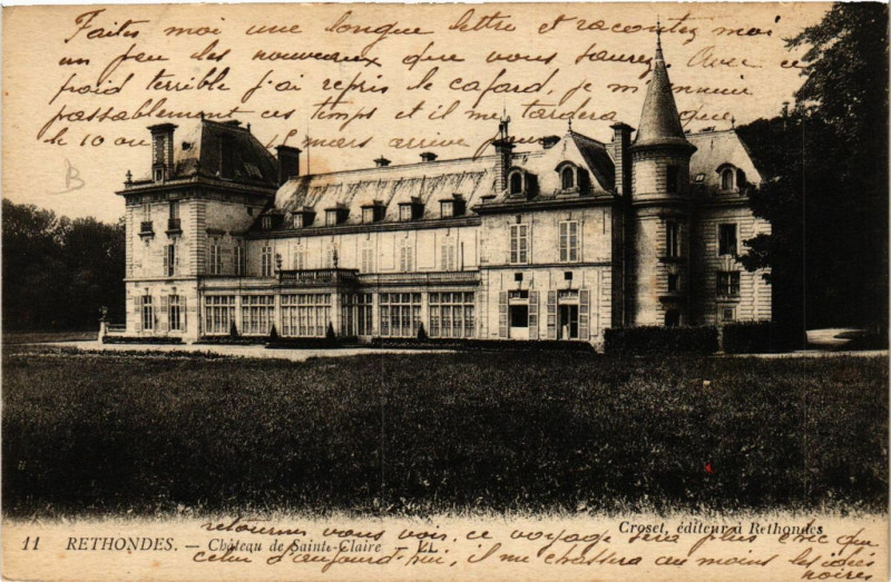 Carte postale ancienne Rethondes-Chateau de Sainte-Claire à Rethondes