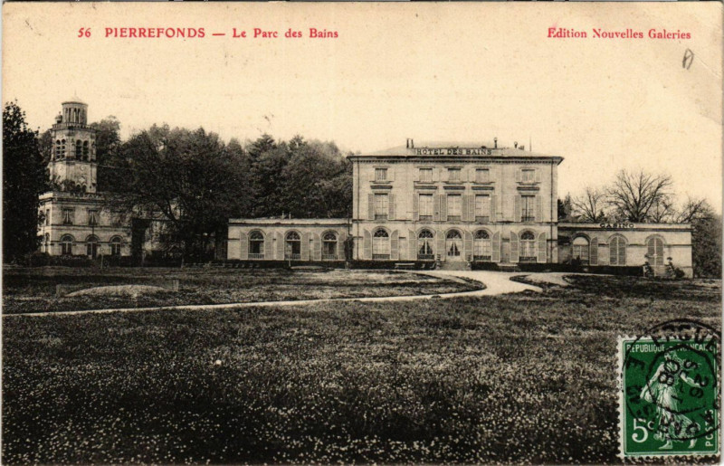 Carte postale ancienne Pierrefonds-Le Parc des Bains à Pierrefonds