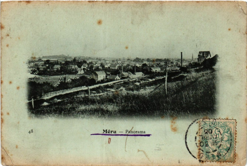 Carte postale ancienne Meru-Panorama à Méru
