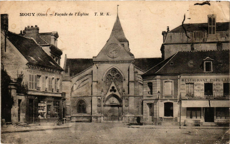 Carte postale ancienne Mouy-Facade de l'Eglise à Mouy