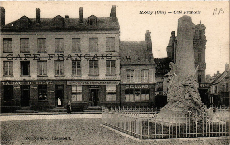 Carte postale ancienne Mouy-Cafe Francais à Mouy