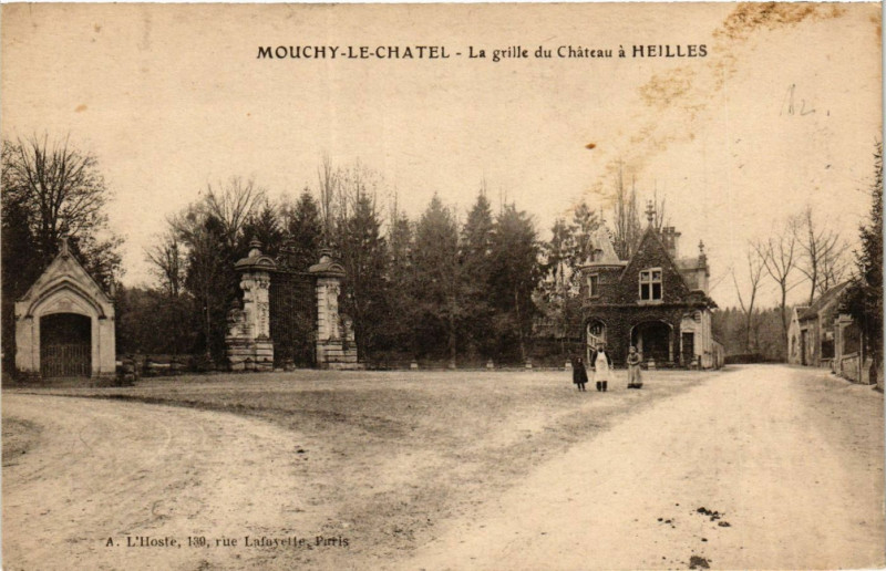 Carte postale ancienne Mouchy-le-Chatel La grille du Chateau a Heilles à Mouchy-le-Châtel