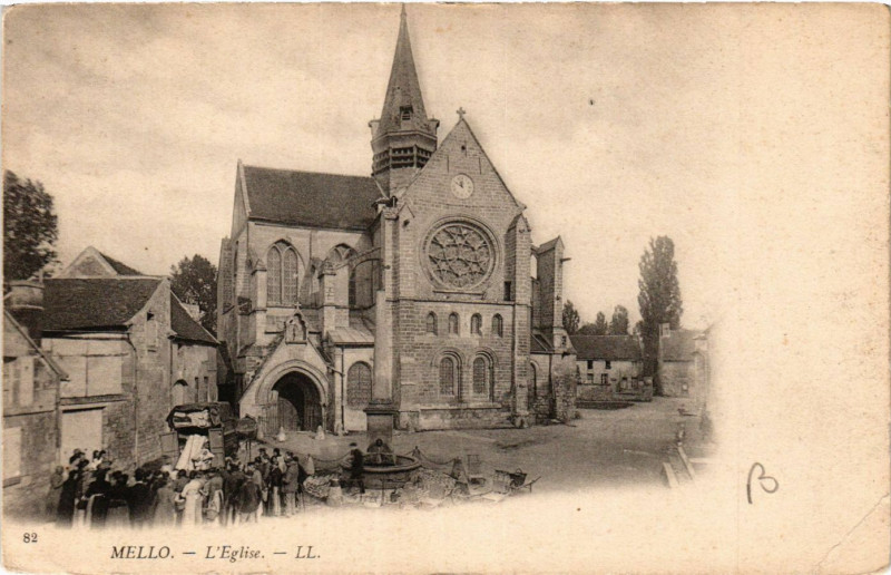 Carte postale ancienne Mello-L'Eglise à Mello