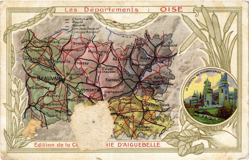 Carte postale ancienne Les Dep.s-Oise