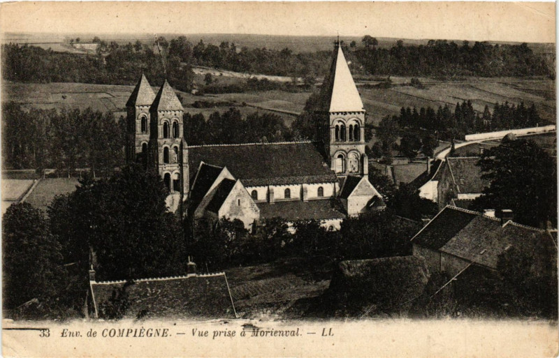 Carte postale ancienne Env. de Compiegne-Vue prise a Morienval à Morienval
