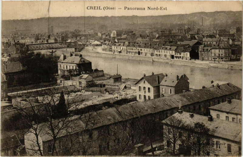Carte postale ancienne Creil-Panorama Nord-Est à Creil