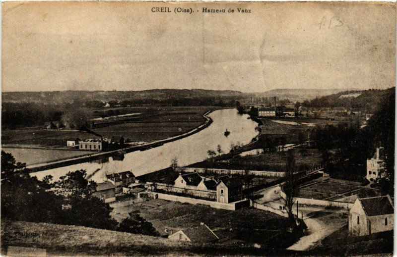Carte postale ancienne Creil-Hameau de Vaux à Creil