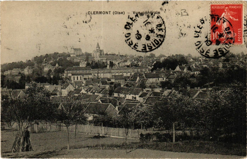Carte postale ancienne Clermont-Vue générale à Clermont