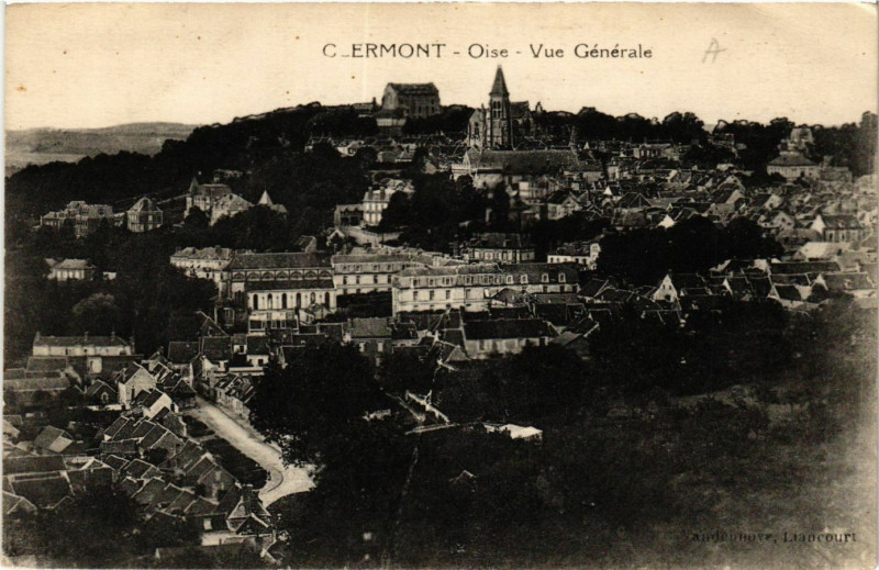 Carte postale ancienne Clermont-Oise Vue générale à Clermont