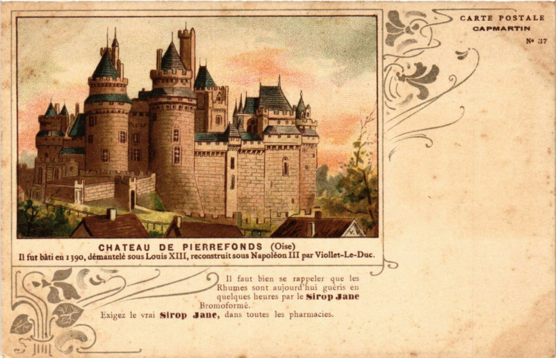 Carte postale ancienne Chateau de Pierrefonds à Pierrefonds