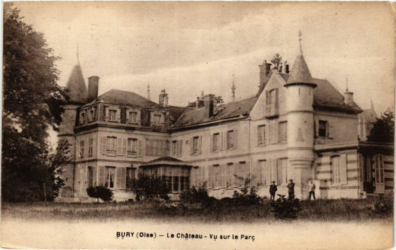 Carte postale ancienne Bury-Le Chateau-Vue sur le Parc à Bury