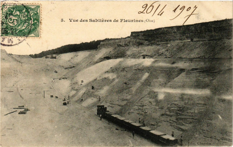 Carte postale ancienne Vue des Sablieres de Fleurines à Fleurines