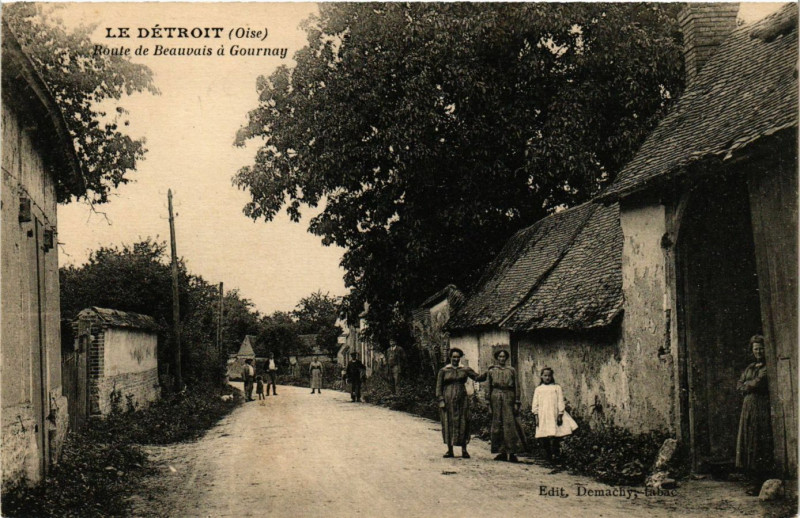 Carte postale ancienne Le Detroit Route de Beauvais a Gournay à Beauvais