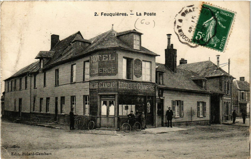 Carte postale ancienne Fequieres - La Poste