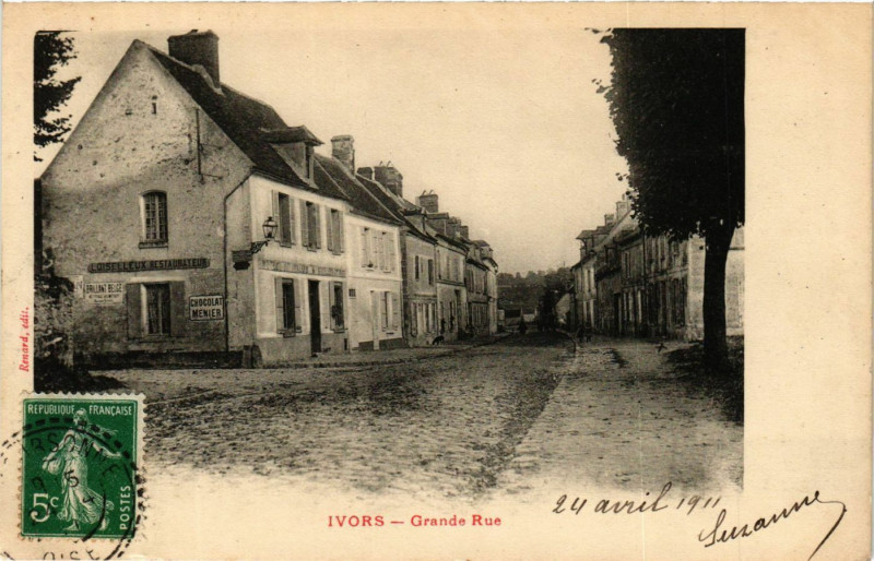 Carte postale ancienne Ivors - Grande Rue à Ivors