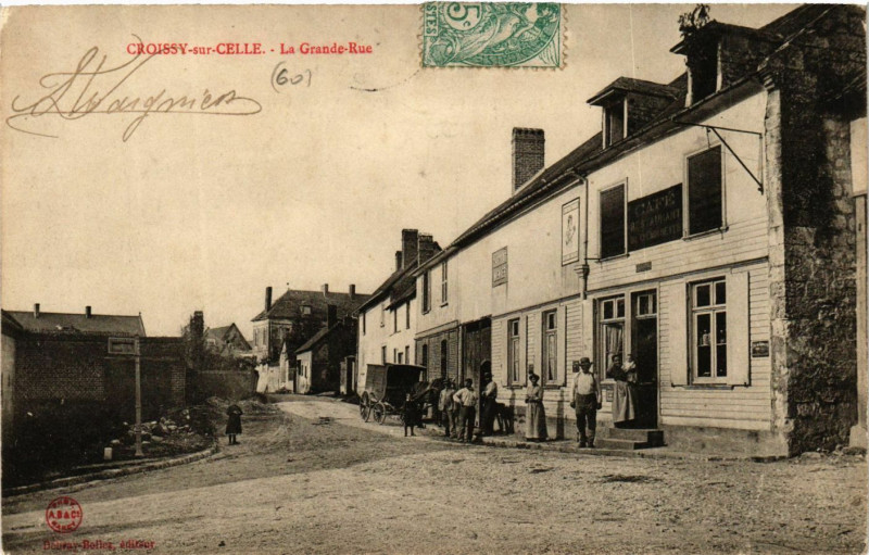 Carte postale ancienne Croissy-sur-Celle - La Grande Rue à Croissy-sur-Celle