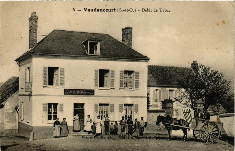 Carte postale ancienne Vaudancourt - Debit de Tabac à Vaudancourt