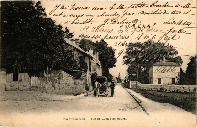 Carte postale ancienne Precy-sur-Oise - Vue de la Rue du Havre à Précy-sur-Oise