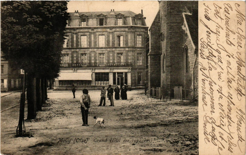 Carte postale ancienne Mouy - Grand Hotel des voyageurs à Mouy