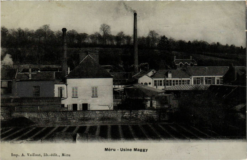 Carte postale ancienne Meru - Usine Maggy à Méru