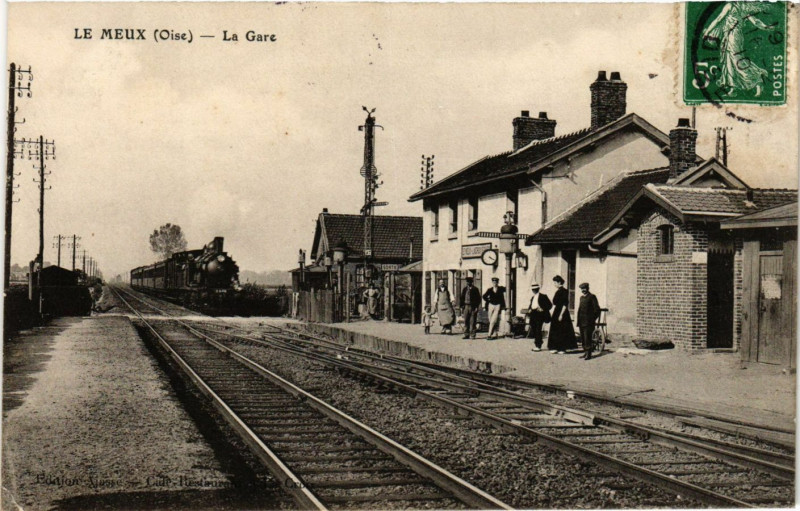 Carte postale ancienne Le Meux - La Gare au Meux