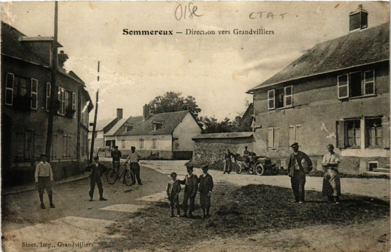 Carte postale ancienne Sommereux - Direction vers Grandvilliers à Sommereux