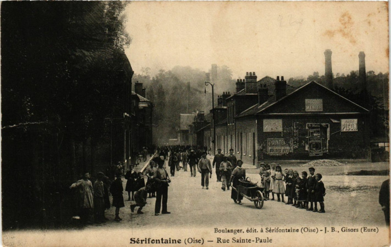 Carte postale ancienne Serifontaine - Rue Sainte-Paule à Sérifontaine