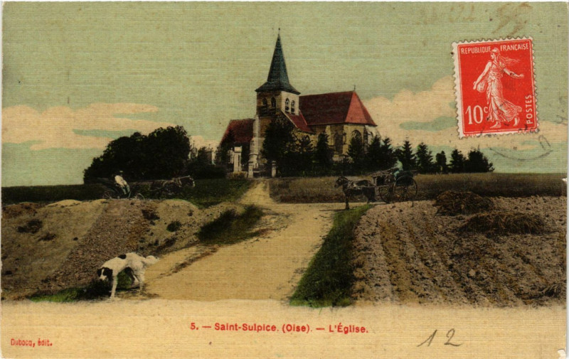 Carte postale ancienne Saint-Sulpice - L'Eglise à Saint-Sulpice