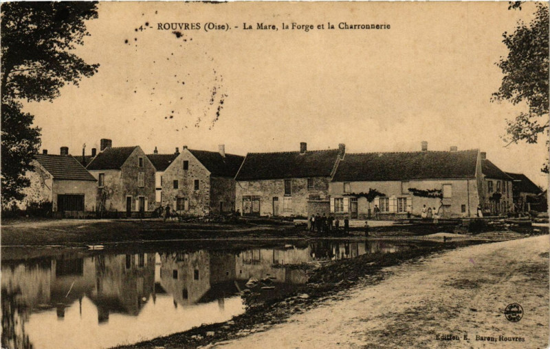Carte postale ancienne Rouvre - La Mare la Forge et la Charronnerie