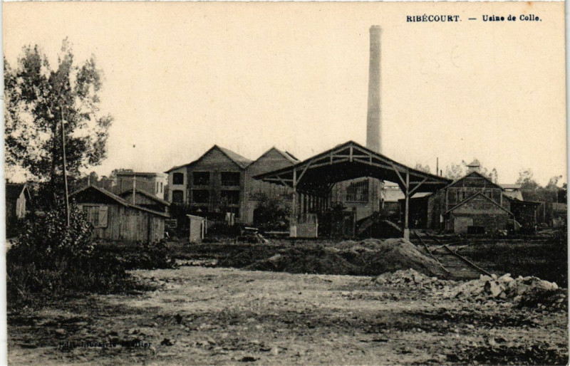 Carte postale ancienne Ribecourt - Usine de Colle